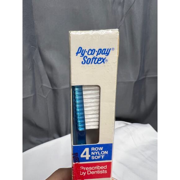 Vintage Py-Co-Pay Blue Toothbrush - New / NOS / Sealed - Pycopay Softex Soft - Picture 3 of 10